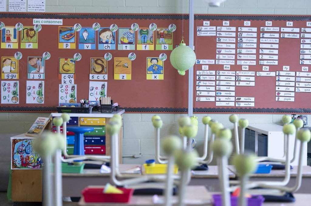Climate advocacy groups are calling on officials to crackdown on the fossil fuel industry's role in K-12 education, suggesting its alleged influence has gone largely unchecked in the absence of robust climate change education. A classroom is seen in an elementary school in Longueuil, Que., Monday, March 11, 2024.