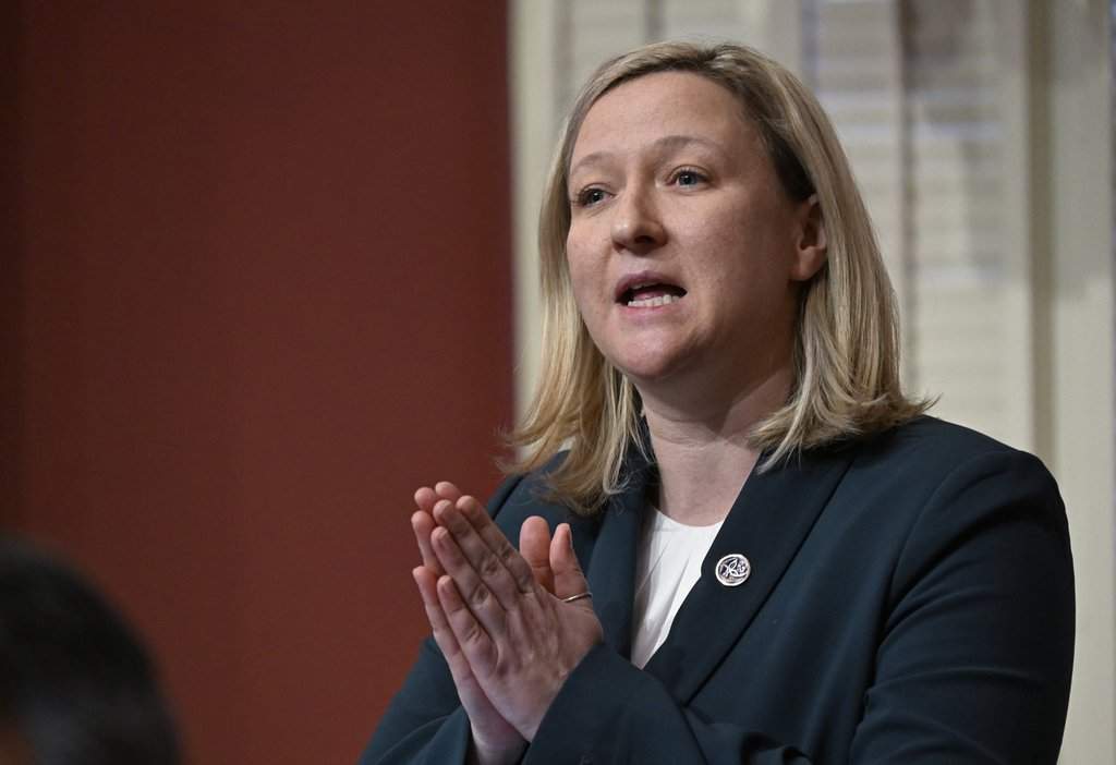 Quebec Minister of Natural Resources and Forests Maïté Blanchette Vézina responds to the Opposition at the legislature in Quebec City, Feb. 4, 2025. THE CANADIAN PRESS/Jacques Boissinot.