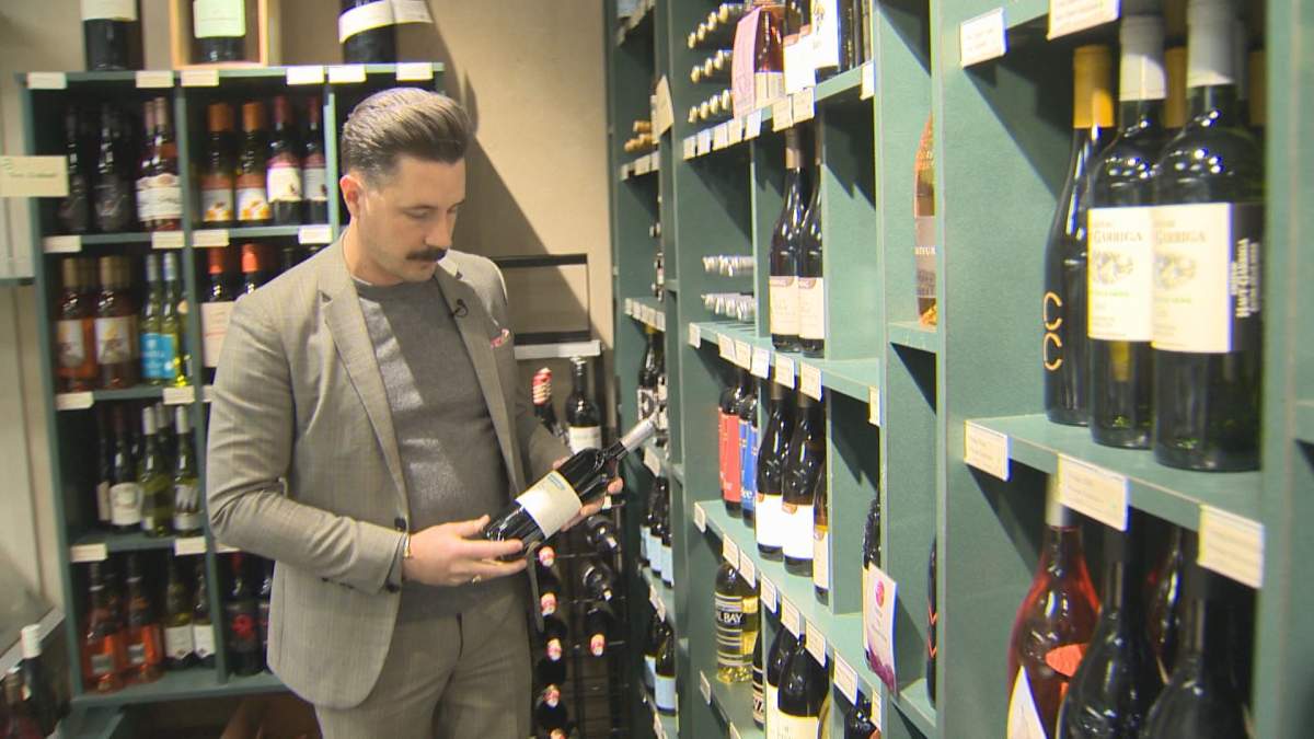 Blake Lelyk of G.J. Andrews Food and Wine in Winnipeg says tariff threats will see them stock more Canadian wines in the future.