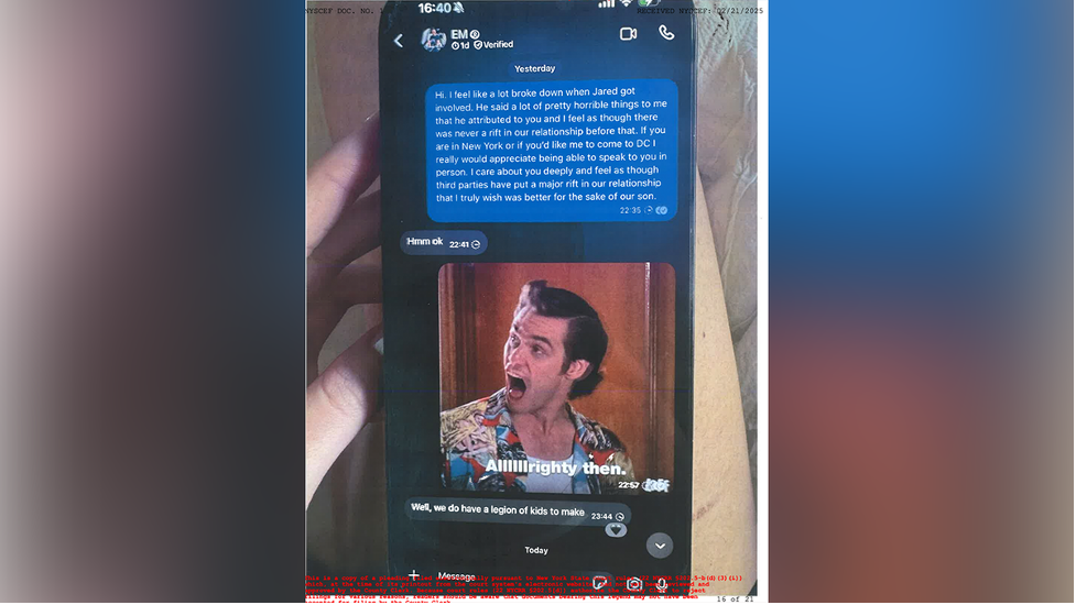Photos provided in court documents showed screenshots of alleged conversations with Elon Musk.
