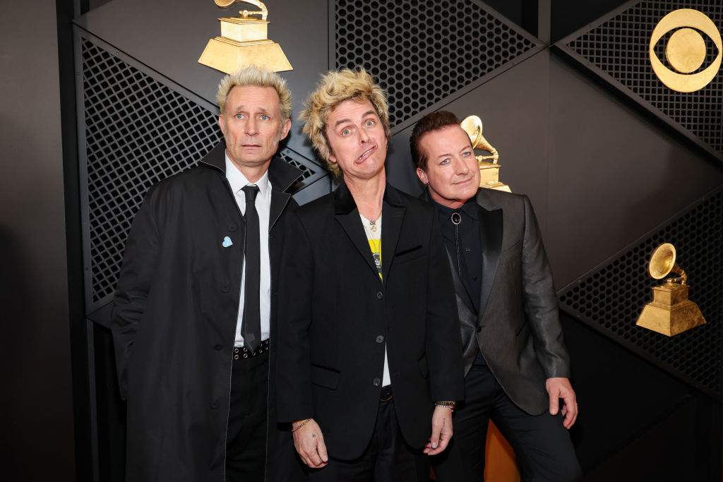 Mike Dirnt, Billie Joe Armstrong and Tré Cool of Green Day attend the 67th Annual GRAMMY Awards at Crypto.com Arena on February 02, 2025 in Los Angeles, California.