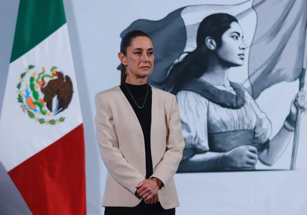 Mexico's President Claudia Sheinbaum Pardo, speaking during a briefing conference about the work plan for Mexican Petroleum (PEMEX) from 2025 to 2030, as well as the appointment of Terrence Cole as head of the DEA.