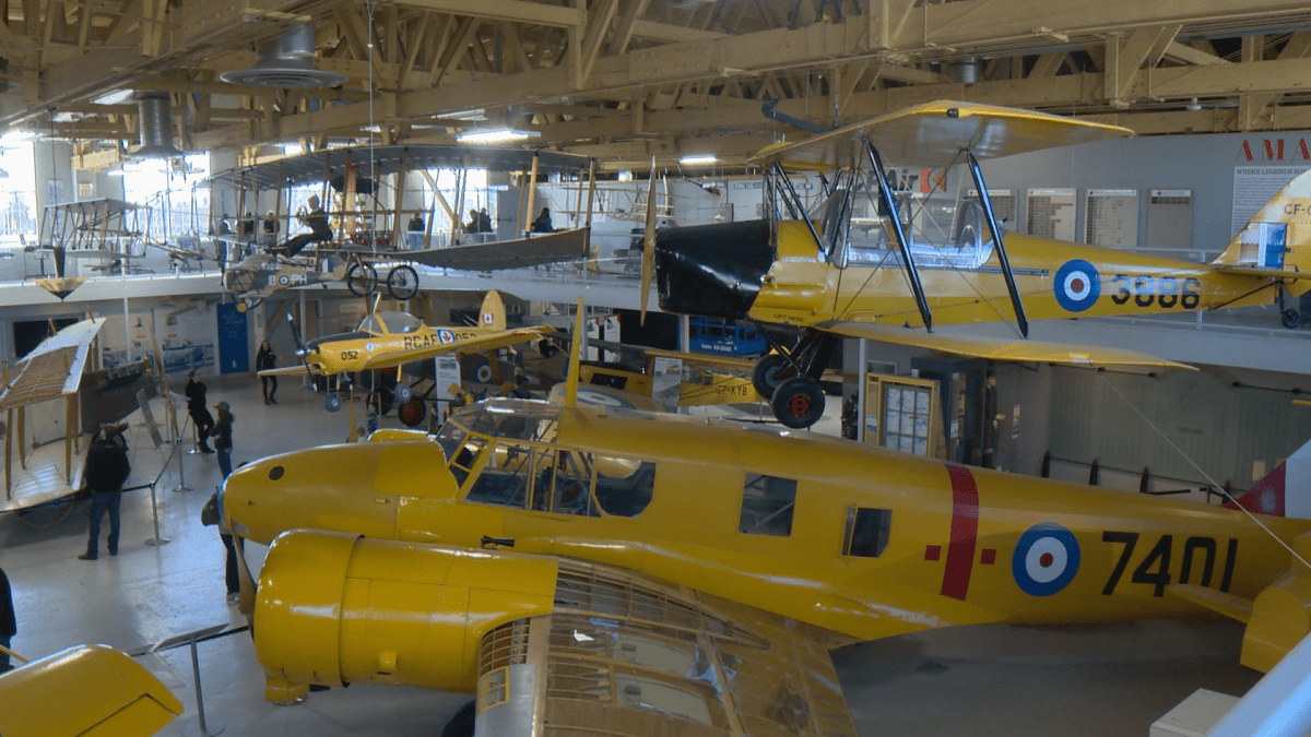 Various planes on display at the Hanger Flight Museum.