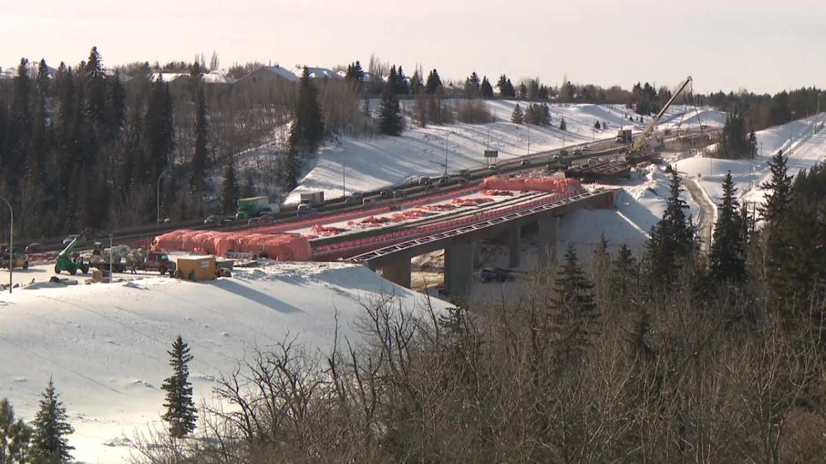 Whitemud Drive over the Rainbow Valley Bridge in south Edmonton on Wednesday, February 19, 2025.