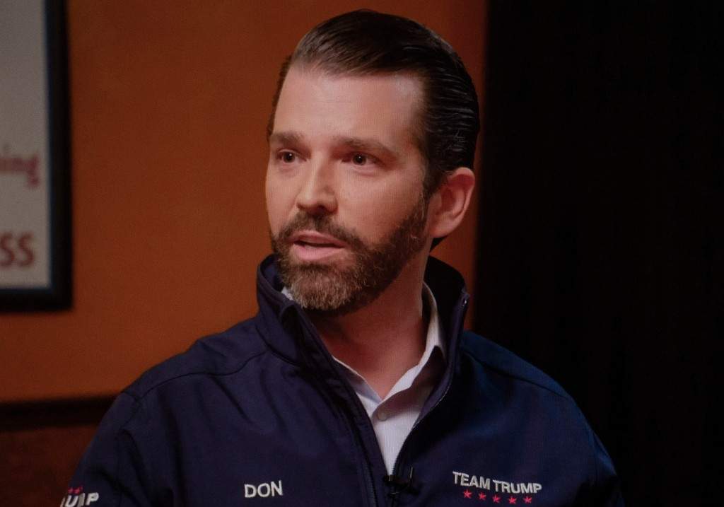 Screen grab from the Axios interview of Donald Trump Jr. conducted by Jim VanderHei in Oshkosh, Wisconsin on March 6, 2020.