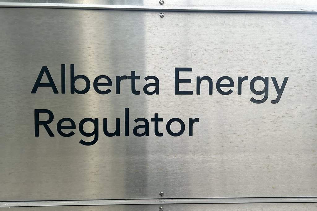 Signage is seen at the offices of the Alberta Energy Regulator (AER) in Calgary, Tuesday, Jan. 14, 2025. THE CANADIAN PRESS/Matthew Scace