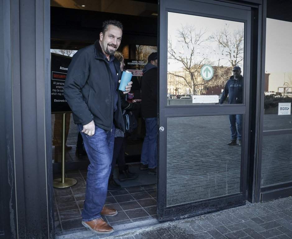Alex Van Herk enters the courthouse for a sentencing hearing in Lethbridge, Atla., Thursday, Jan. 9, 2025.