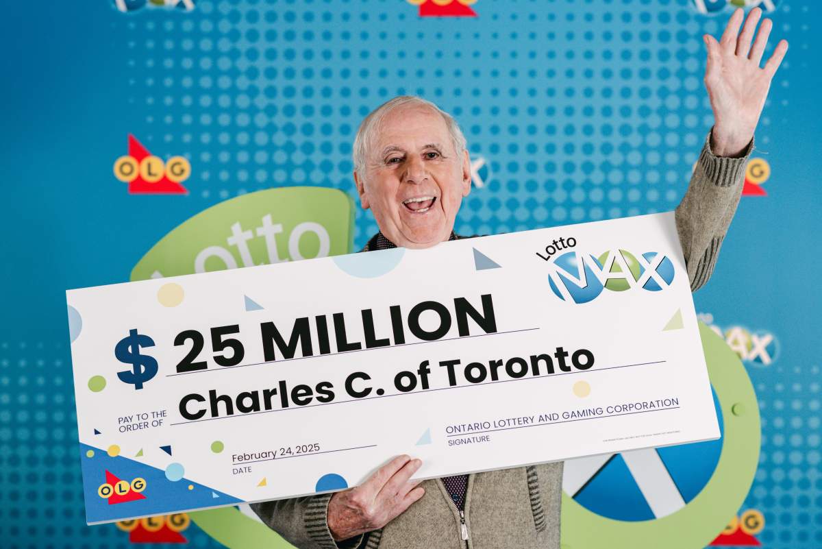 Charles Coffey of Toronto won the $25 million LOTTO MAX jackpot from the January 31, 2025 draw.