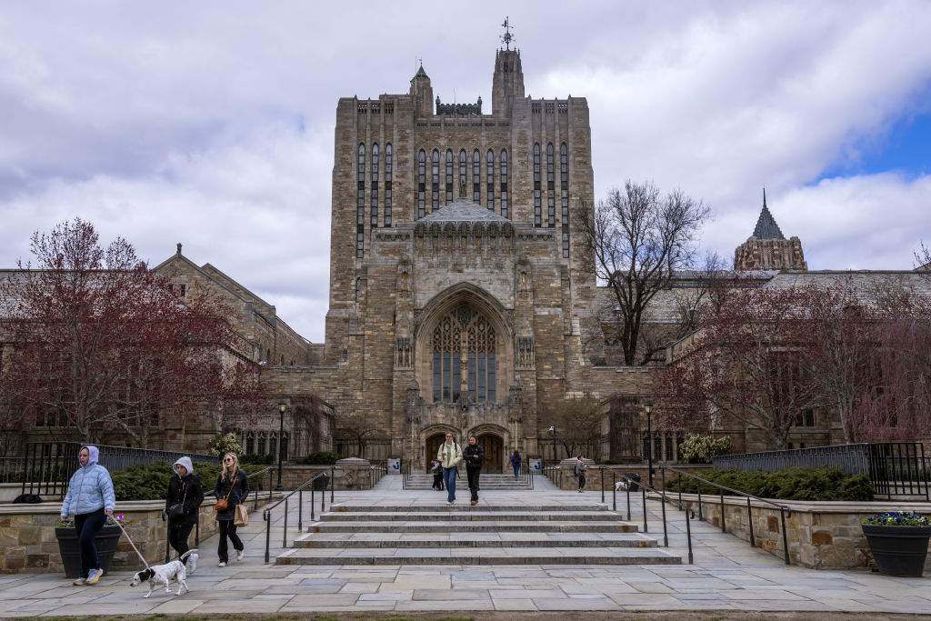Sterling Memorial Library at Yale University campus in New Haven, Connecticut.