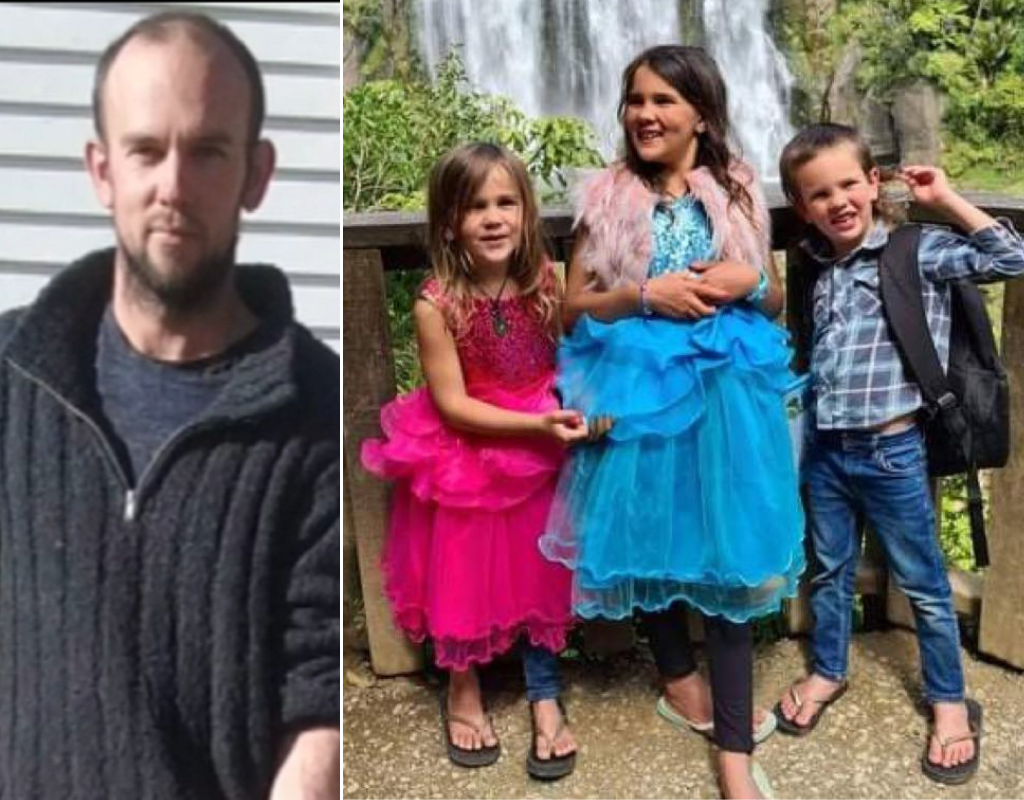 Tom Phillips (L) disappeared into the New Zealand bush with his three children in 2021 and has been missing ever since.