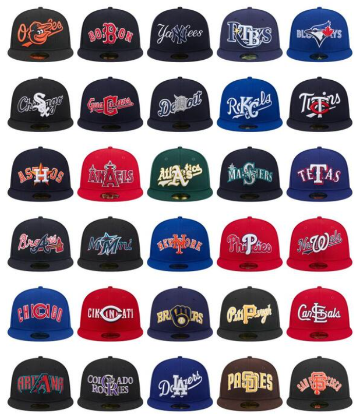 New Era released a line of “Overlap” hats for all 30 MLB teams with each franchise’s logo superimposed over its wordmark.