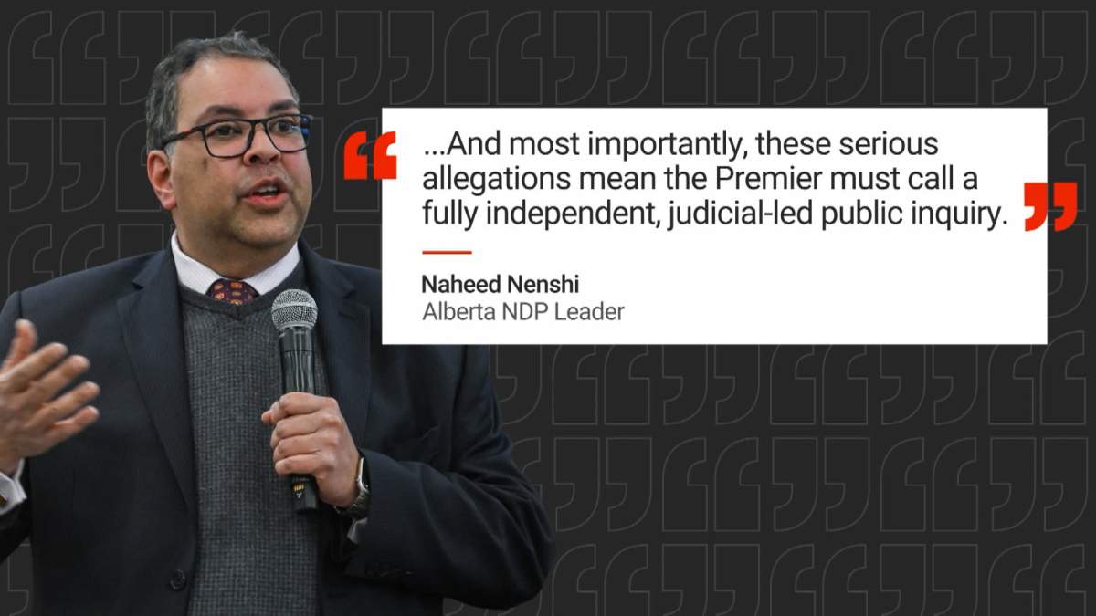 Alberta NDP Leader Naheed Nenshi on Friday renewed his call for a full judicial inquiry into the AHS procurement scandal.