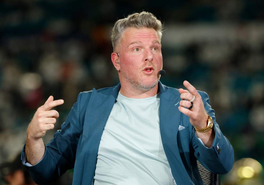 ESPN College GameDay analyst Pat McAfee on set before the Penn State Nittany Lions versus Notre Dame Fighting Irish College Football Playoff Semifinal at the Capital One Orange Bowl on January 9, 2025, at Hard Rock Stadium in Miami Gardens, Florida.