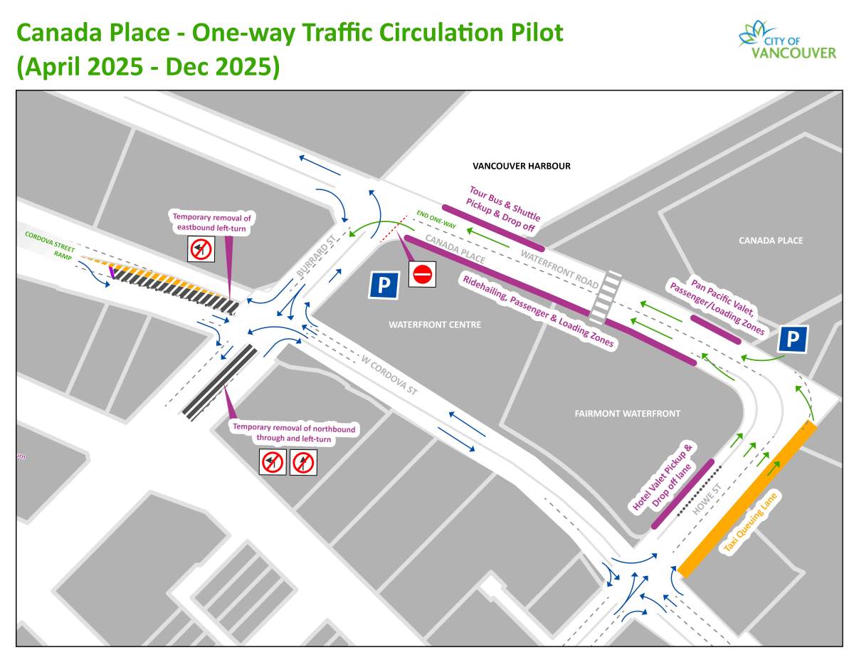 New one-way traffic pattern coming to Vancouver’s Canada Place - image