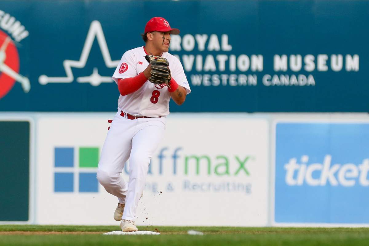 Dayson Croes with the Winnipeg Goldeyes.