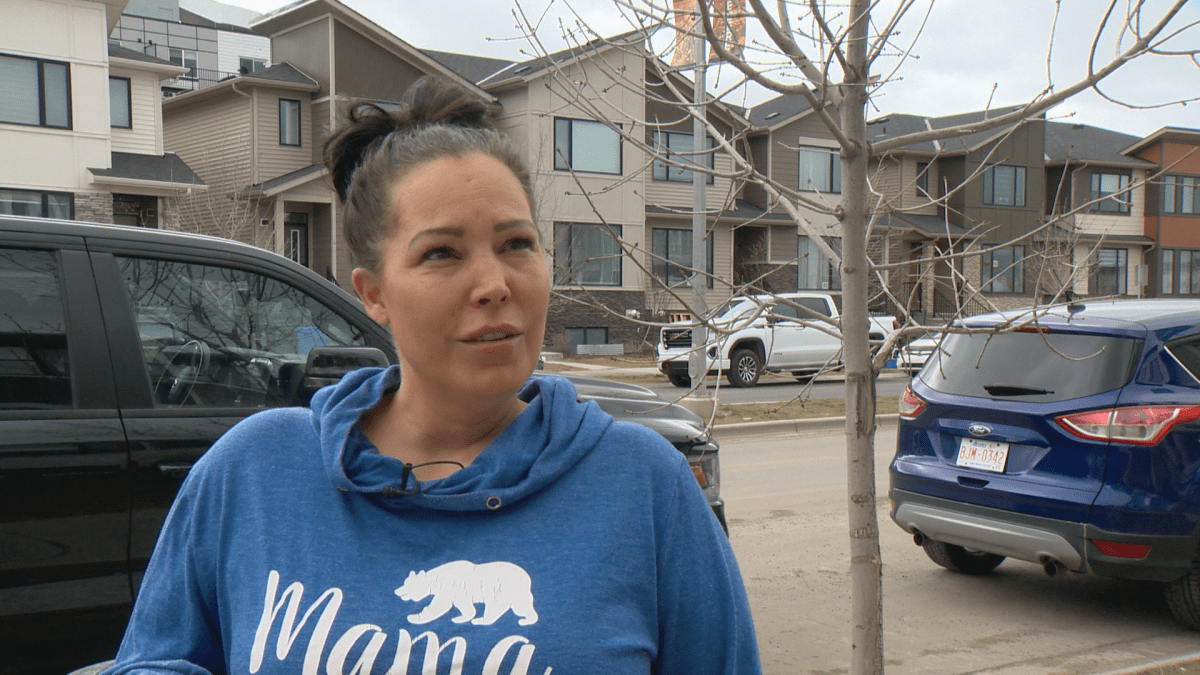 Dimitra Gray speaking to Global News