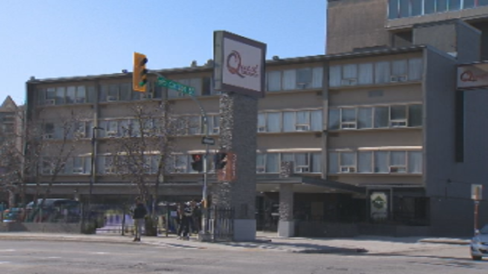 A woman was found dead at a hotel on Ellice Avenue and a man has been charged with second-degree murder.