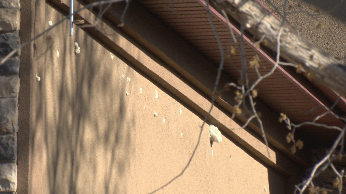 Holes filled with stucco