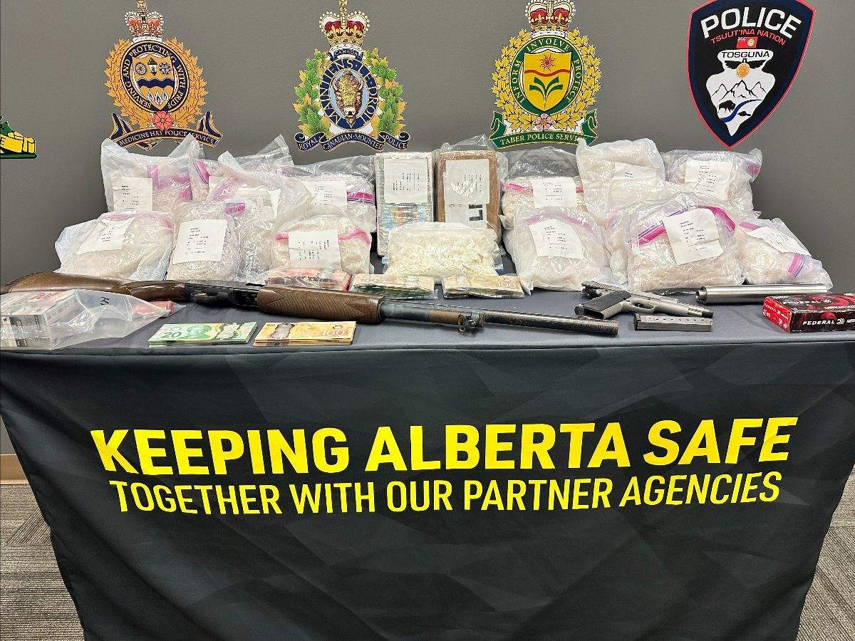 A criminal investigation involving police resources from all three Prairie provinces has resulted in a significant seizure of meth in northern Alberta in April 2025.