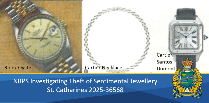 Items reported missing from a St. Catharines home.