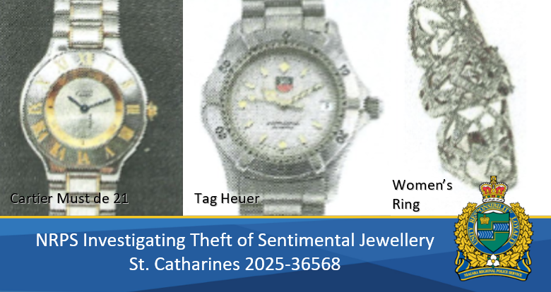 Items reported missing from a St. Catharines home.