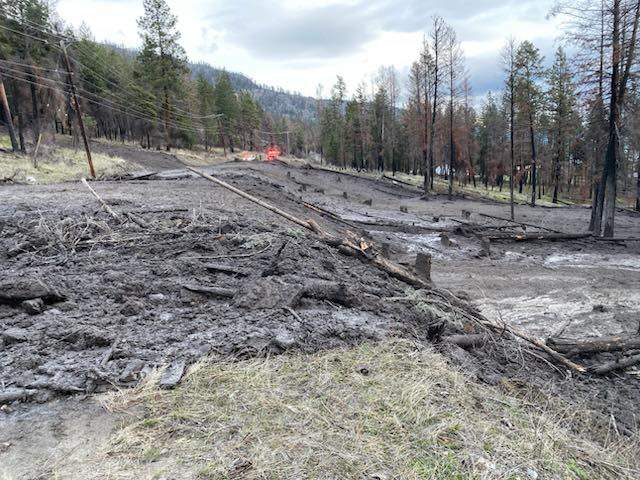 A massive mudslide has come down across Westside Road.