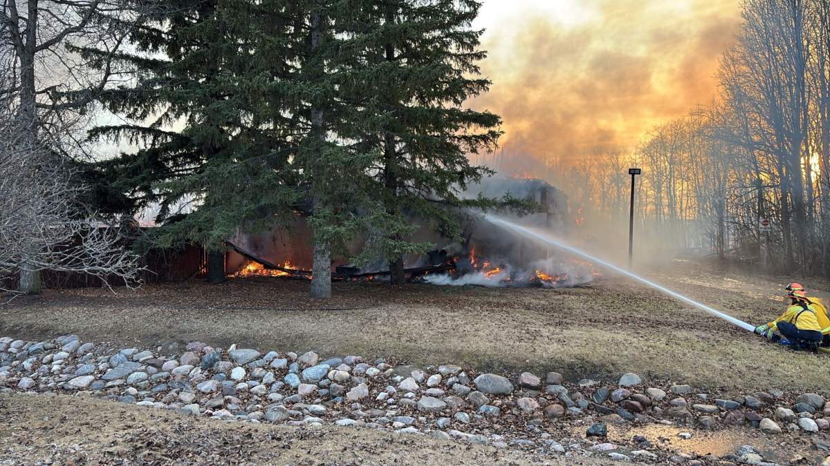 The Ukrainian Cultural Heritage Village near Elk Island National Park east of Edmonton caught fire on the evening of Friday, April 18, 2025.