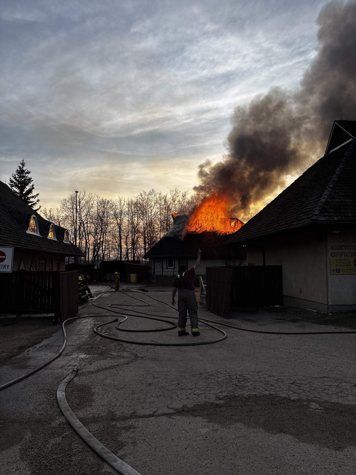 The Ukrainian Cultural Heritage Village near Elk Island National Park east of Edmonton caught fire on the evening of Friday, April 18, 2025.