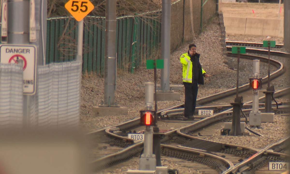 Investigators said the 11-year-old pedestrian was in a marked crosswalk when they were struck by the train as it was arriving at the Banff Trail station.