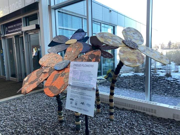 “Proud Flowers” is a new sculpture on display at Edmonton Expo Centre.