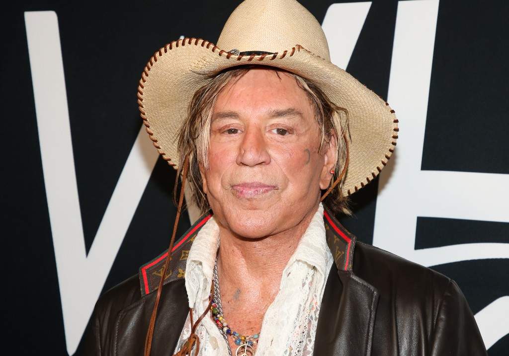Actor Mickey Rourke attends the Teatro Even Summer White Affair at Skybar on June 17, 2022, in West Hollywood, Calif.
