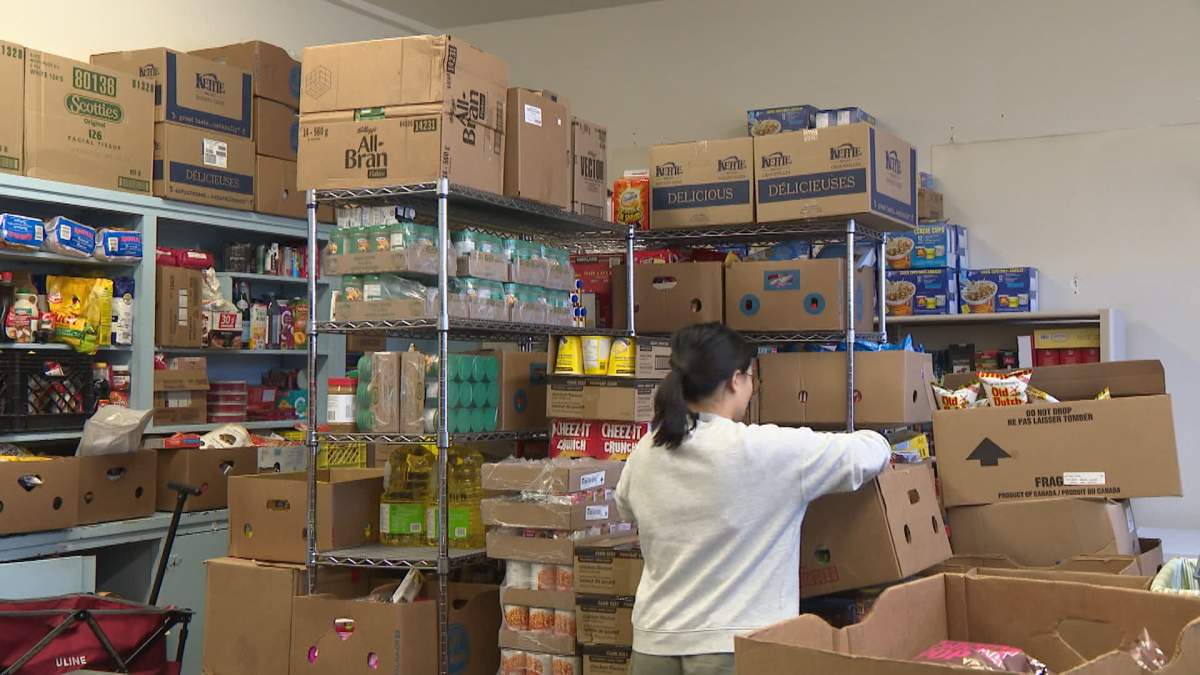 A food bank run by the Kerby Centre in Calgary where advocates say they're hearing of many seniors being forced to choose between buying food or the medications they need.