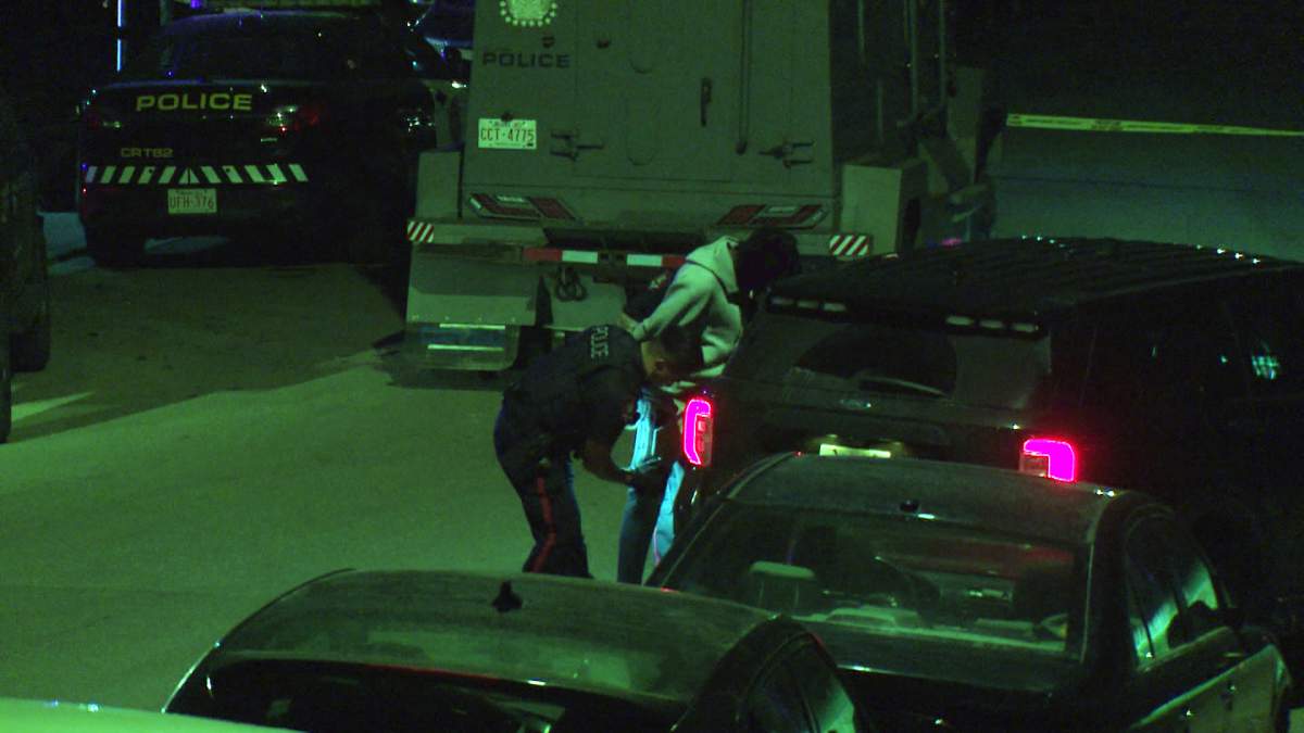 Calgary police took several people into custody following a shooting in the community of Radisson Heights on Tuesday evening that injured two people.