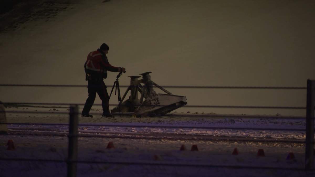 Following the fatal crash, investigators could be seen examining a large piece of equipment in the middle of the road at the crash scene which is believed to be the landing gear of the semi-truck that was involved.