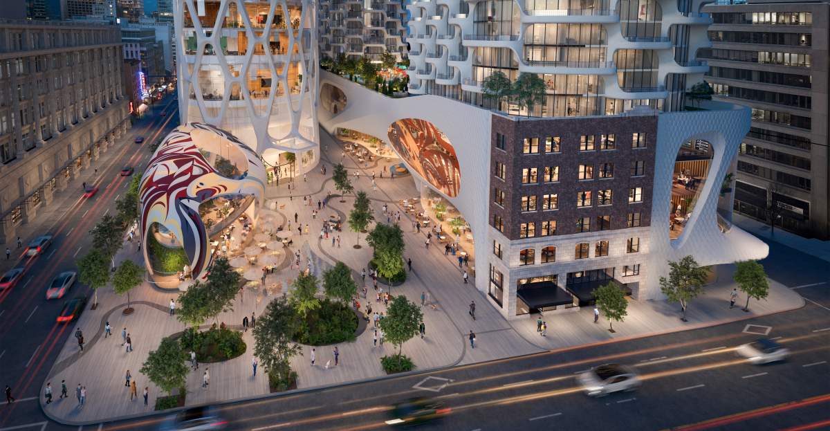 View of proposed plaza at Seymour and West Georgia Streets