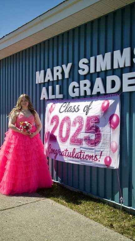 Breanna Bromley-Clarke, 18, the sole graduate of her all-grades school in Main Brook, on Newfoundland's Northern Peninsula, is shown in a May 2, 2025, handout photo. THE CANADIAN PRESS/HO-Regina Bromley-Clarke.