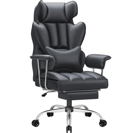 Big & Tall Style Executive High-Back Office Chair with Footrest and Lumbar Support