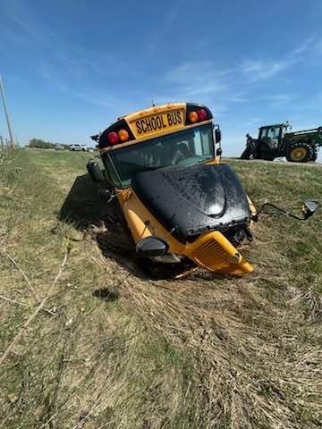 Treherne RCMP are investigating a crash between a school bus and a tractor.