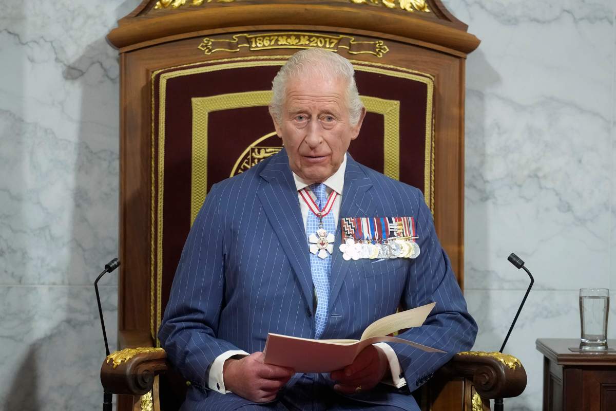 King Charles delivers the speech from the throne in the Senate in Ottawa on May 27, 2025. THE CANADIAN PRESS/Adrian Wyld