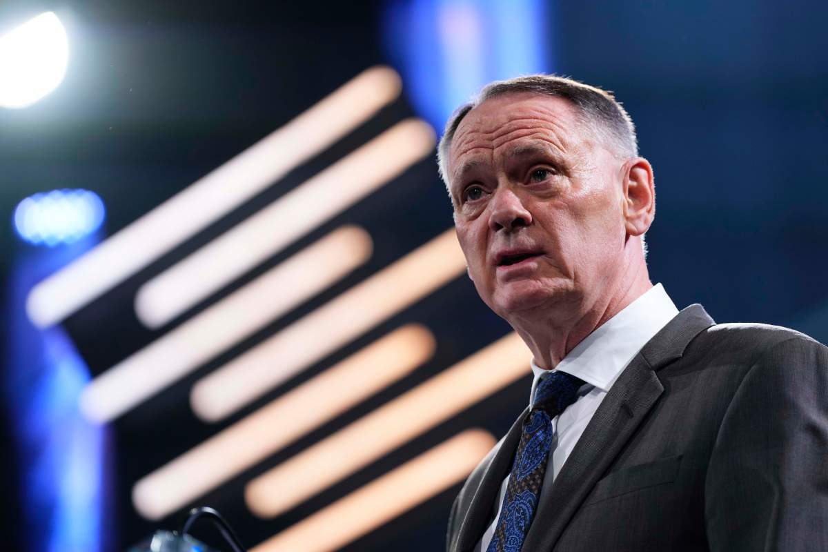 Minister of National Defence David McGuinty makes an address at the Canadian Association of Defence and Security Industries annual defence industry trade show CANSEC, in Ottawa, on Wednesday, May 28, 2025. THE CANADIAN PRESS/Justin Tang.