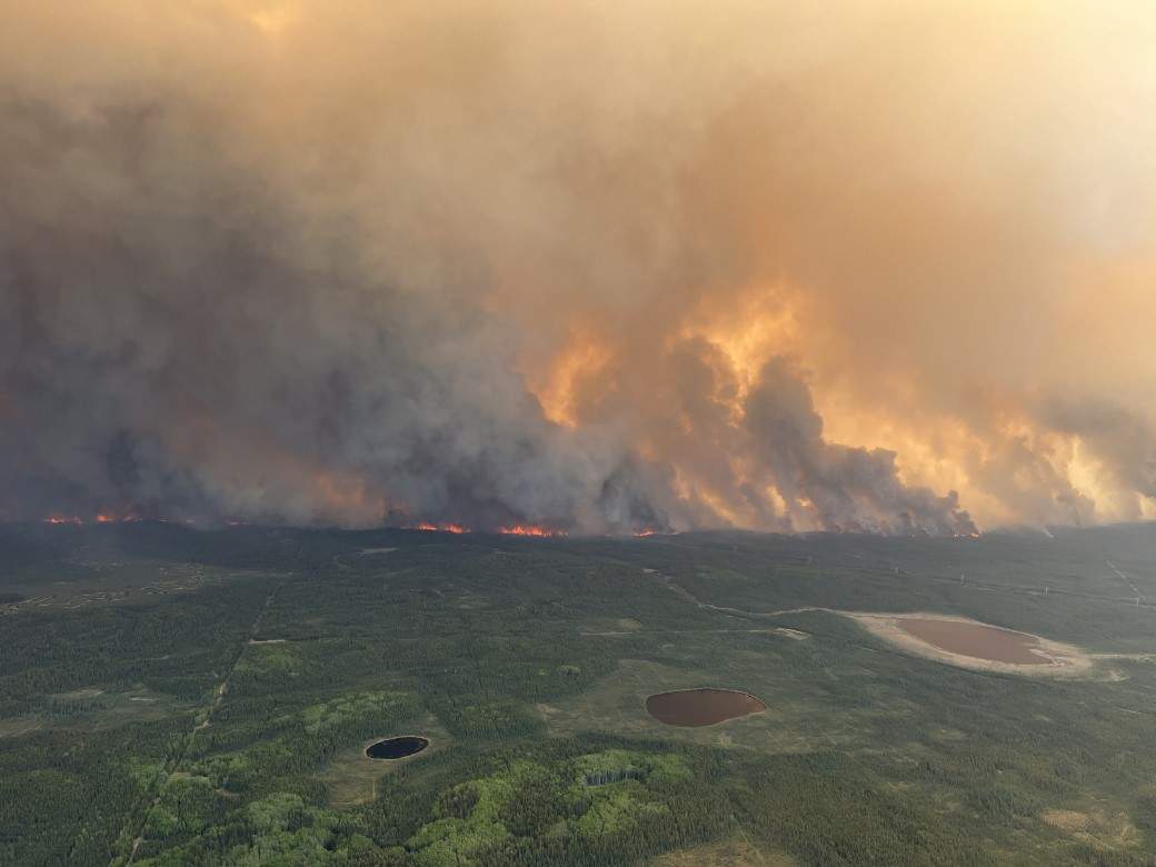 The Caribou Lake Wildfire on the Cold Lake Air Weapons Range on May 29, 2025.