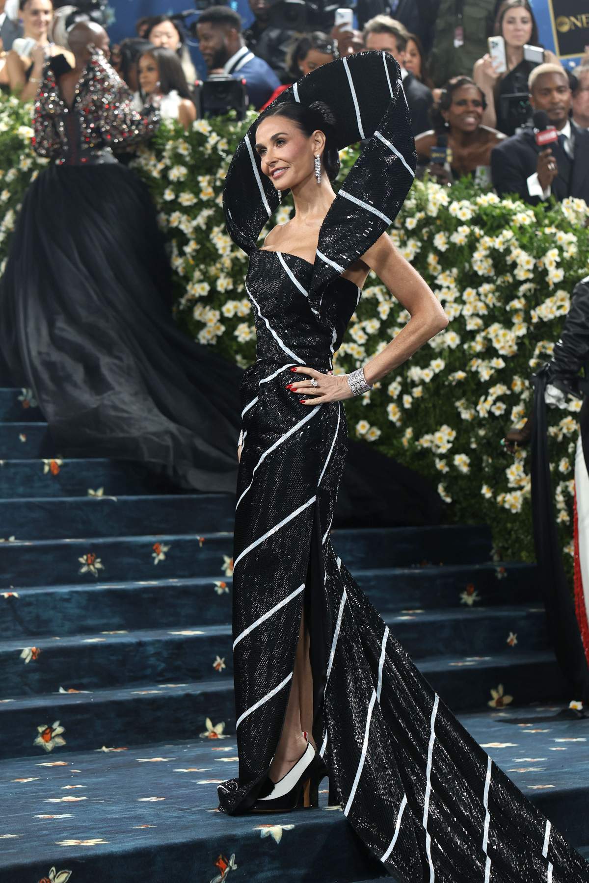 Demi Moore attends 2025 Met Gala Celebrating "Superfine: Tailoring Black Style" Red Carpet at The Metropolitan Museum of Art on May 5, 2025 in New York.