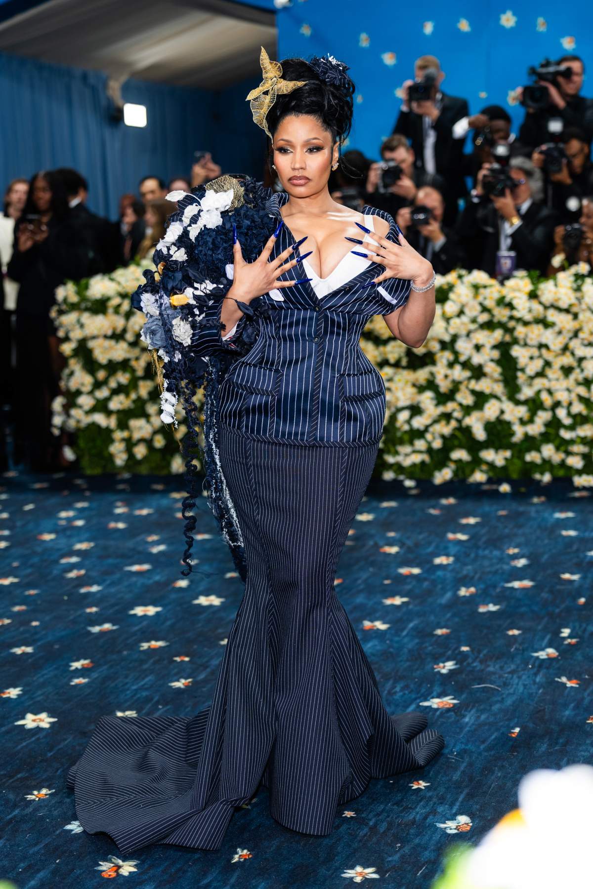 Nicki Minaj attends the 2025 Met Gala Celebrating "Superfine: Tailoring Black Style" at Metropolitan Museum of Art on May 05, 2025 in New York City.