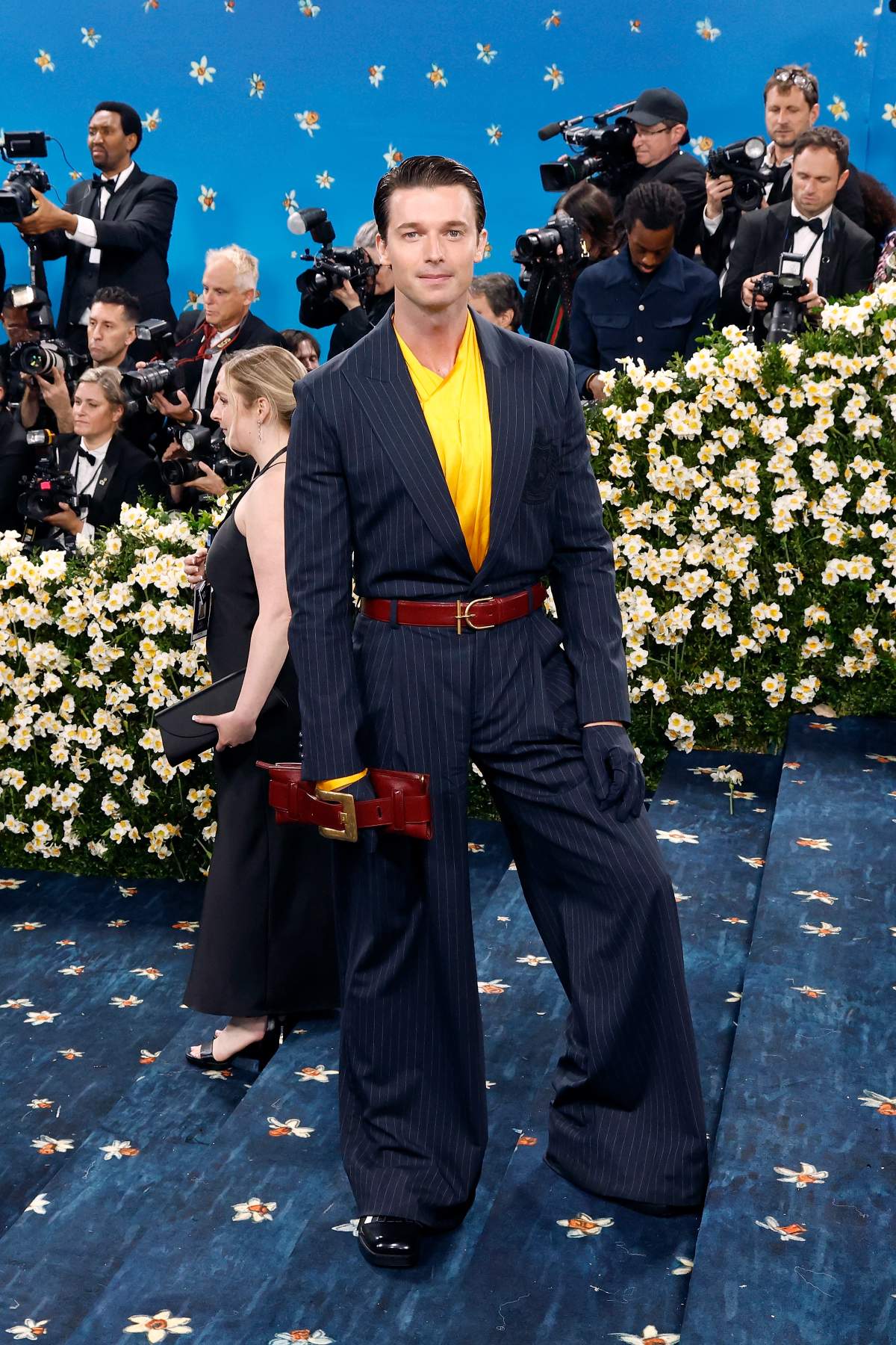 Patrick Schwarzenegger attends "Superfine: Tailoring Black Style", the 2025 Costume Institute Benefit, at Metropolitan Museum of Art on May 05, 2025 in New York City.
