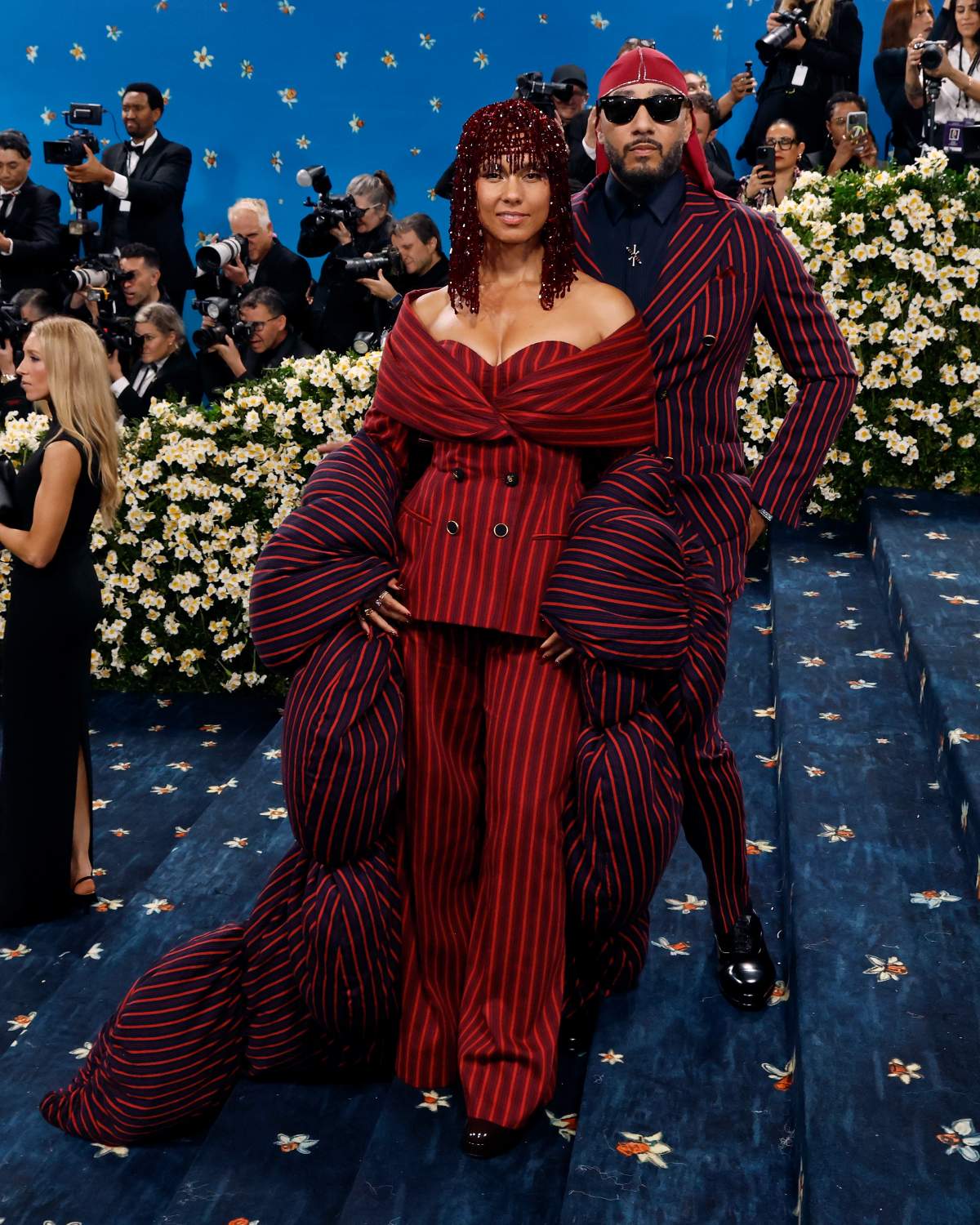 Alicia Keys and Swizz Beatz attends "Superfine: Tailoring Black Style", the 2025 Costume Institute Benefit, at Metropolitan Museum of Art on May 05, 2025 in New York City.
