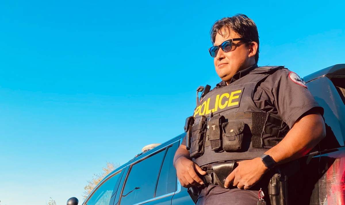 Const. John Sahanatien on duty.