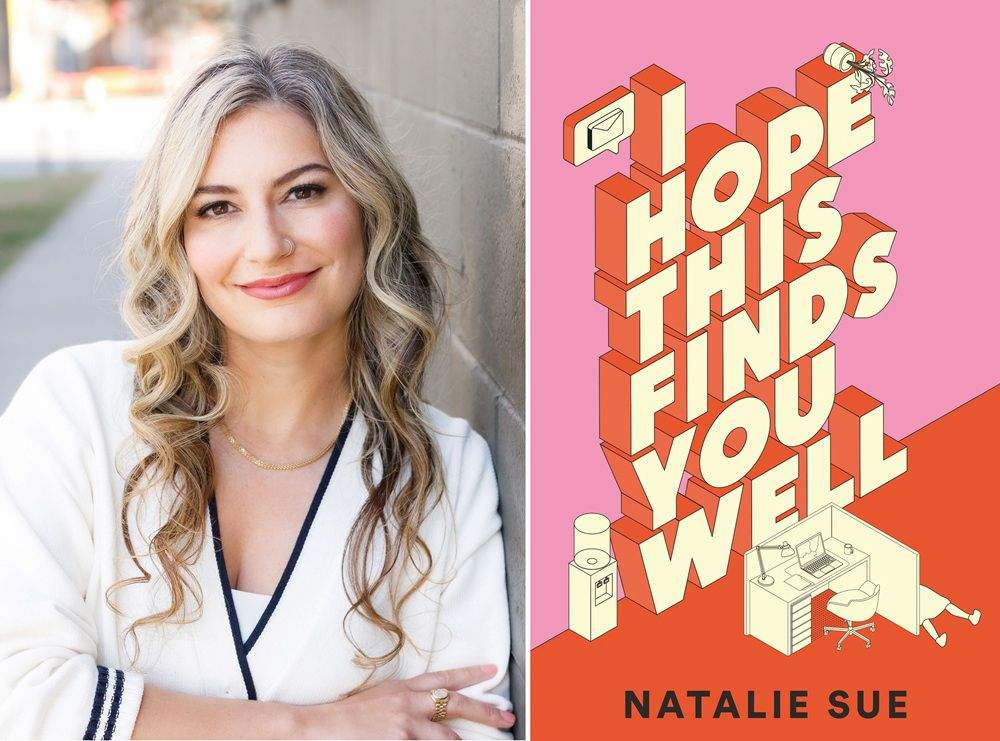 Natalie Sue and her book cover "I Hope This Finds You Well" is shown in this handout image.