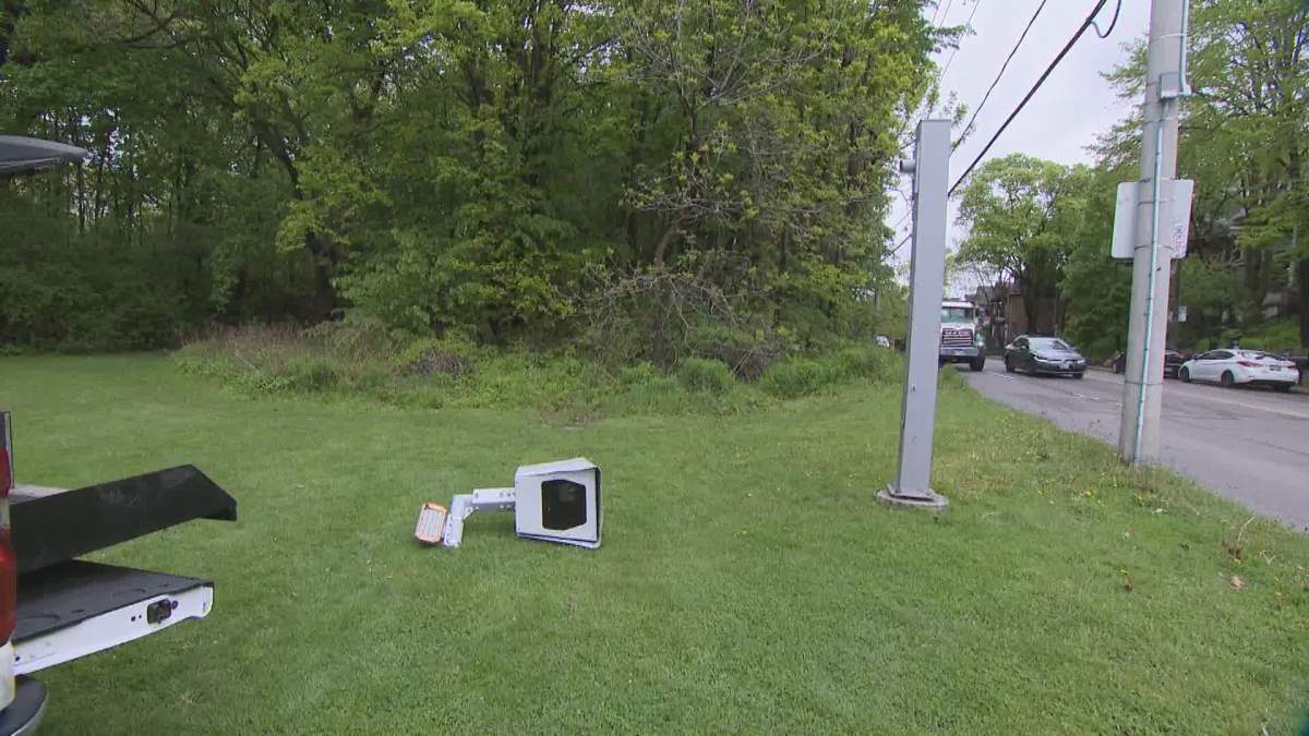 A speed camera on Toronto’s Parkside Drive is cut down for the fifth time in six months.