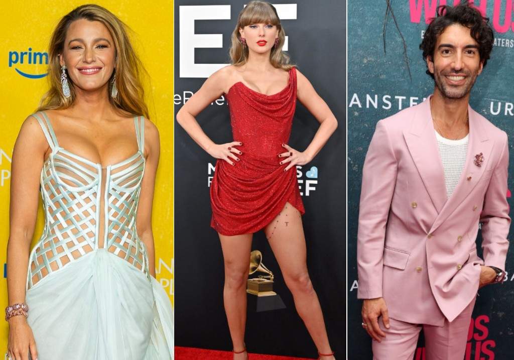 (L-R:) Blake Lively, Taylor Swift and Justin Baldoni