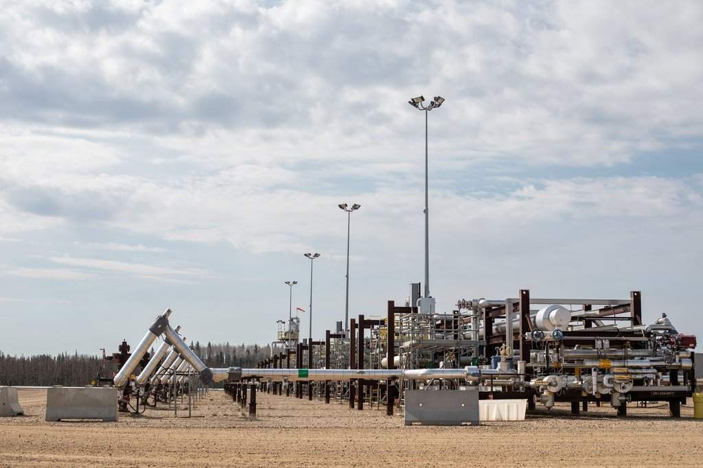 The Cenovus Christina Lake oilsands facility steam-assisted gravity drainage (SAGD) pad southeast of Fort McMurray, Alta., on Wednesday, April 24, 2024.